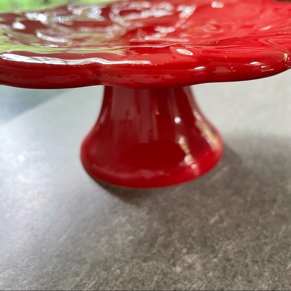Bordallo Pinheiro Hearts Cake Stand Red - Picture 6 of 8